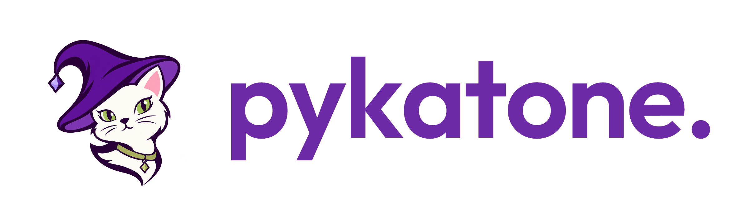 Pykatone logo with purple lettering