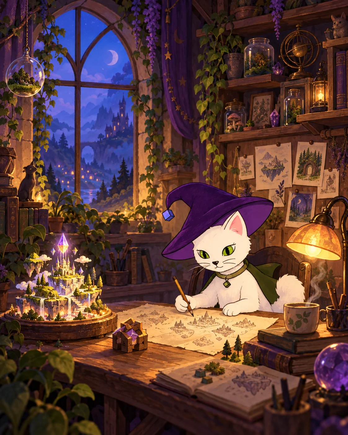An illustrated world-building workshop with Pykatone’s wizard cat