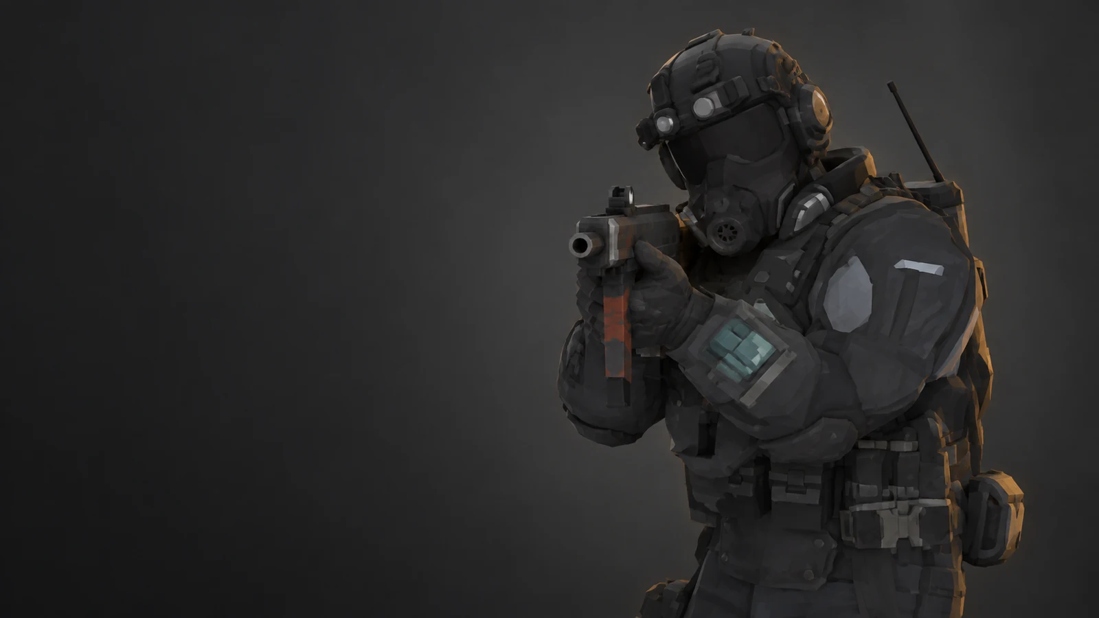 Vecta character portrait based on the armored soldier in the original itch.io game